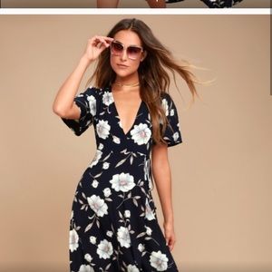 Floral midi wedding guest dress